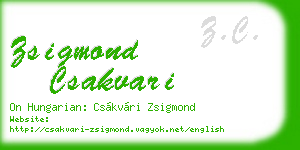 zsigmond csakvari business card