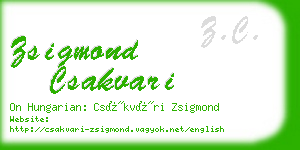 zsigmond csakvari business card